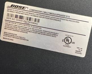 Bose Companion 3 Multimedia Speaker System with Acoustimass Subwoofer and Control Pod, $100