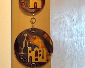 Acrylic Wall Hanging with Architectural Motif, $20 Each