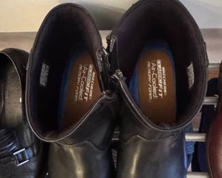 Skechers Classic Fit Air-Cooled Memory Foam Black Ankle Boots