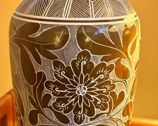 Ceramic Floor Vase with Floral Motif, 45 each