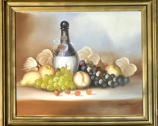 Fruit Still Life Oil Painting, $250