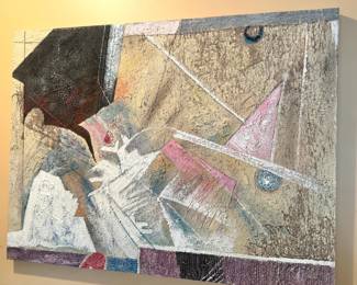 Contemporary Abstract Mixed Media Canvas, $500