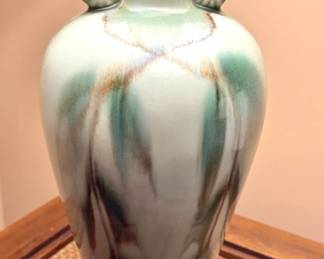 Marbled Glaze Ceramic Table Lamp with Bell Shade, $75