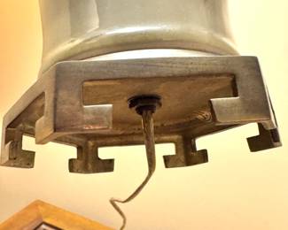 Marbled Glaze Ceramic Table Lamp with Bell Shade, $75