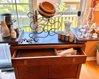 Burl Wood Server / Buffet Cabinet, $250