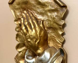 Praying Hands Wall Sculpture, $55