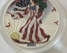 2001 American Silver Eagle Colorized