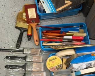 paint brushes and supplies
