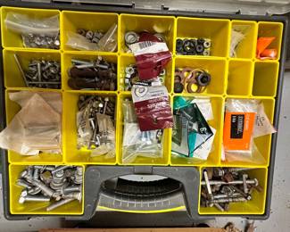 Tools and hardware in plastic cases