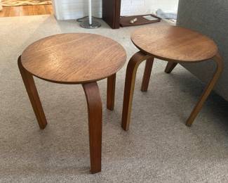 Danish teak round side tables