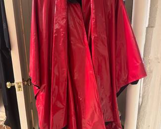 Vintage Saks Fifth Avenue red raincoat