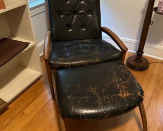 Barney Flagg for Drexel leather chair and ottoman....