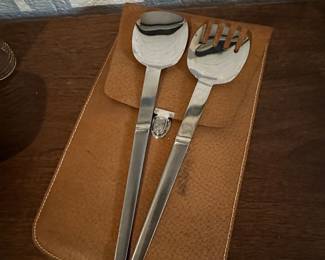 MCM salad set with leather case