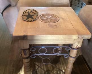 Solid Wood Carved Lamp Side Table