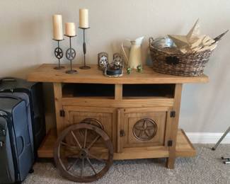 Solid Wood Carved Bar / Sideboard / Media Cabinet