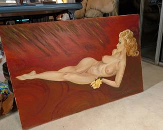 Artist, Lisa Brando, daughter of actress Cynthia Lynn, starred in Hogan's Heroes. Styled after Alberto Vargas
