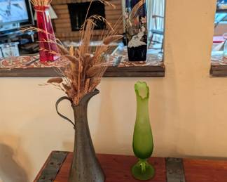 antique Russian hammered pitcher vase