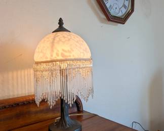 Victorian-style beaded table lamp