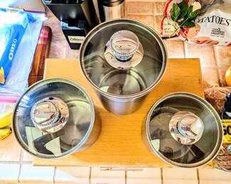 stainless steel kitchen storage canister set