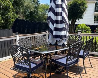 Patio set includes umbrella
