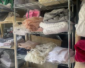 Linens, curtains, foam mattress cover