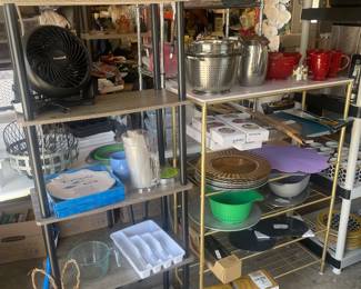 Fans, dish wares, kitchen supplies