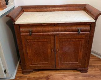 Antique Empire Style Marble Top Washstand