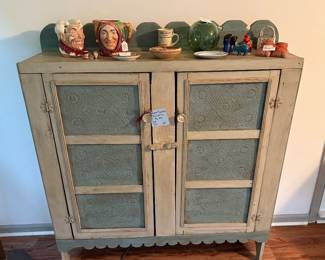 Antique Punched Tin Pie Safe $500