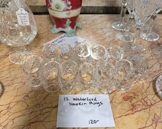12 Waterford Napkin Rings $120