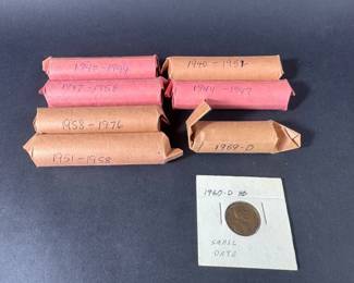 Lincoln Wheat Cent Rolls 1960D Small Date Penny Collector Collection
