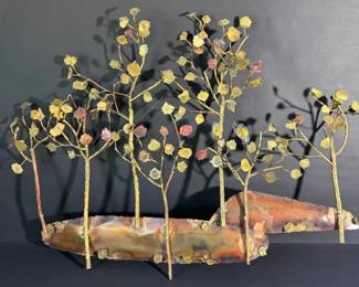 Metal Tree Sculpture Wall Art