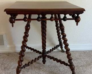 Antique Barley Twist Side Table with Claw Feet