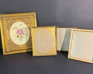 Four Vintage Gold Tone Picture Frames Floral Framed Print
