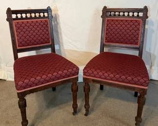 Pair of Antique Eastlake Victorian Side Chairs