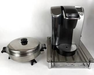 Keurig SingleServe Coffee Maker, Saladmaster Electric Skillet KCup Holder