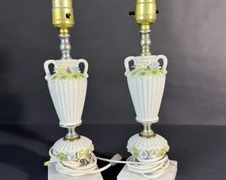 Vintage Floral Boudoir Lamps