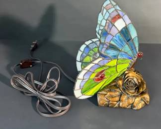 Stained Glass Butterfly Lamp