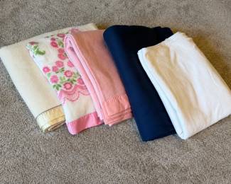 Vintage Blanket Collection Including Chatham Purrey, Faribo Sunbeam