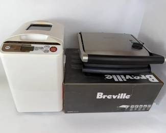 Breville BGR200XL Panini Grill Hitachi HBC103 Automatic Home Bakery Bundle