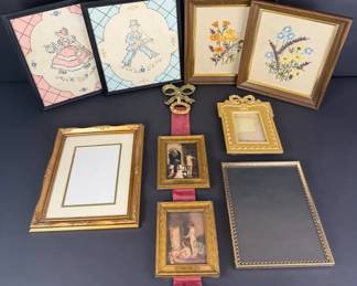 Vintage Framed Needlework, Decorative Frames Paul Peel Wall Hanging Collection