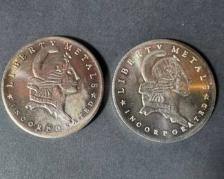 Liberty Metals .999 Fine Silver 1 Troy Oz Rounds, Rousseau Quote Design 2 Coins