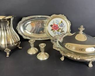 1847 Rogers Bros Heritage, Wallace Baroque Sheffield Silverplate Serving Collection