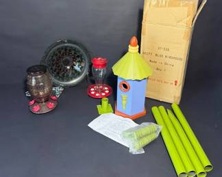 Birdhouse, Bird Feeders Hanging Glass Bird Bath
