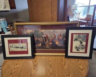 Framed Religious RuralThemed Art Print Collection 3 Pieces