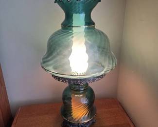 Vintage Green HurricaneStyle Electric Accent Lamp