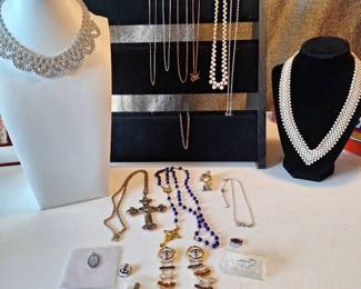 Assorted Costume Jewelry Religious Jewelry Collection