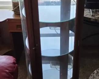 Curved Glass Display Curio Cabinet