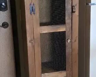 Rustic Farmhouse WireMesh Pantry Cabinet with Food Storage Containers