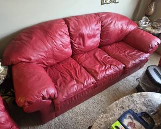 Red Leather Sofa