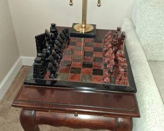 Chess set from Africa - Queen Anne side table